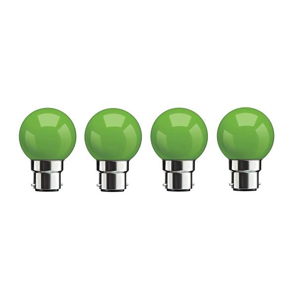 SYSKA B22 0.5-Watt LED Glass Bulb (Pack of 4, Flure Green)